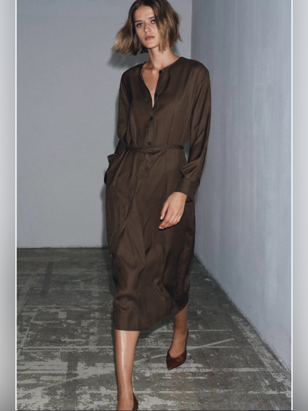 Zara Halter Long Sleeve Dress